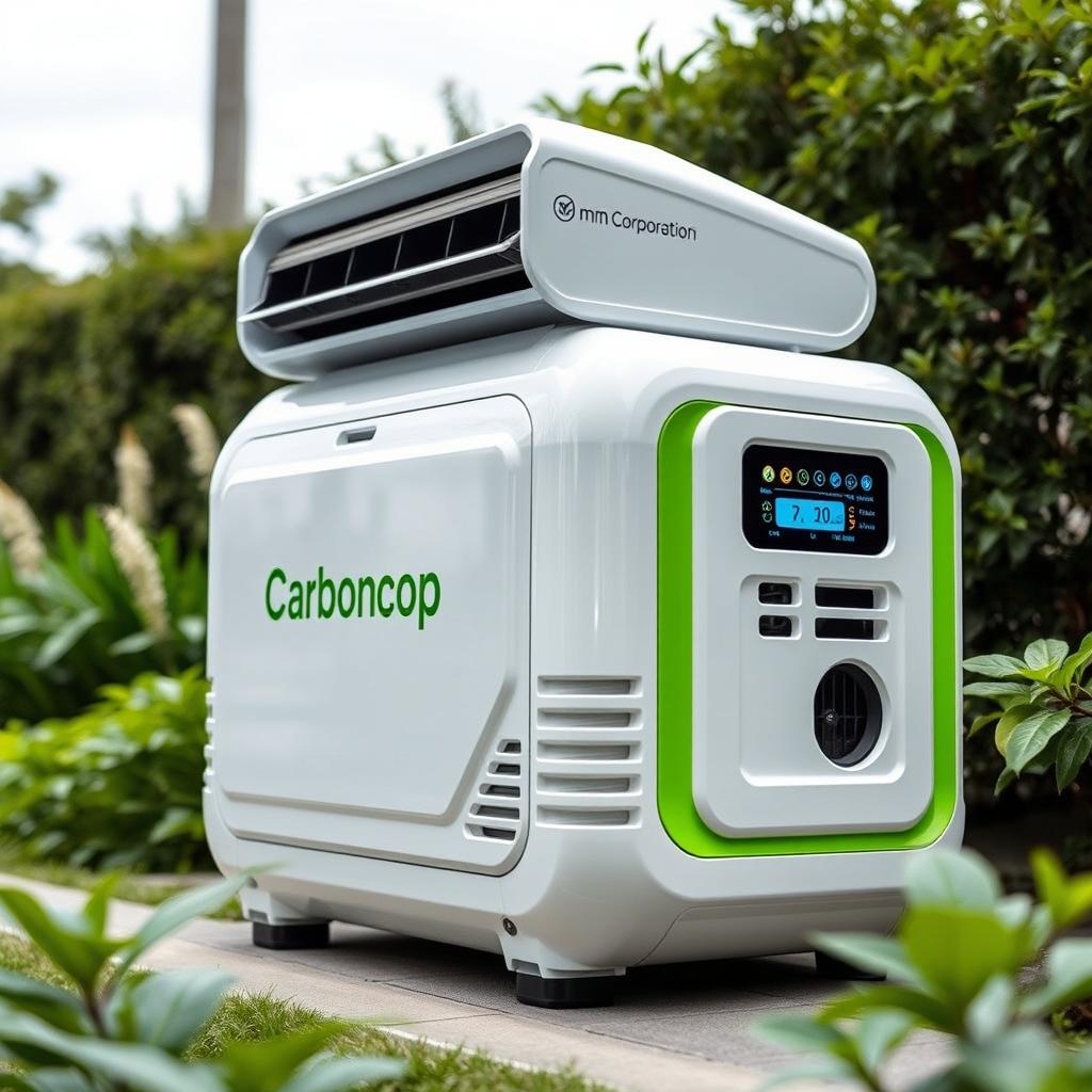 Presenting 'Carbon Cop', an innovative device that effectively sucks carbon emissions from the air and converts them into renewable electricity