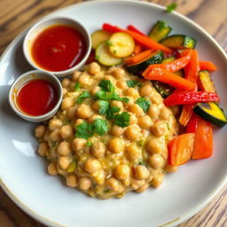 A beautifully presented Shiro dish, featuring a creamy, savory chickpea base, garnished with fresh herbs such as cilantro and parsley