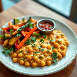 A beautifully presented Shiro dish, featuring a creamy, savory chickpea base, garnished with fresh herbs such as cilantro and parsley