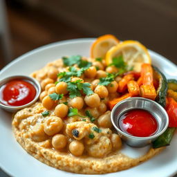 A beautifully presented Shiro dish, featuring a creamy, savory chickpea base, garnished with fresh herbs such as cilantro and parsley