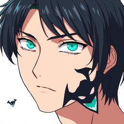 A man with medium-length dark hair and a fringe that crosses his face from left to right