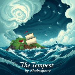 An imaginative illustration inspired by William Shakespeare's play 'The Tempest'