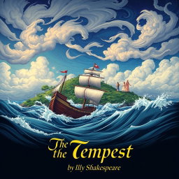 An imaginative illustration inspired by William Shakespeare's play 'The Tempest'