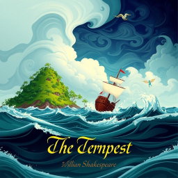 An imaginative illustration inspired by William Shakespeare's play 'The Tempest'