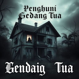 A chilling book cover design featuring an old, dilapidated house set in an urban horror theme