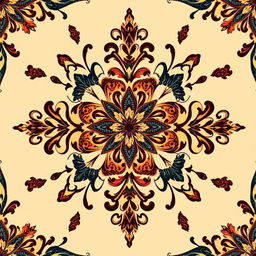 A captivating batik motif pattern design characterized by a variety of intricate and detailed shapes and motifs