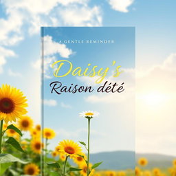 A book cover design inspired by the calming and introspective themes of 'A Gentle Reminder', but titled 'Daisy's Raison d'être'