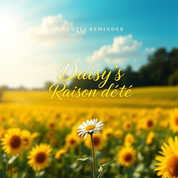 A book cover design inspired by the calming and introspective themes of 'A Gentle Reminder', but titled 'Daisy's Raison d'être'
