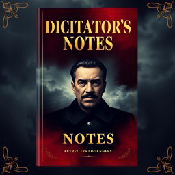 A visually striking book cover design for 'Dictator's Notes'