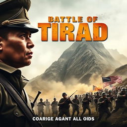 A dramatic movie poster depicting the historic Battle of Tirad Pass, showcasing a fierce but noble scene