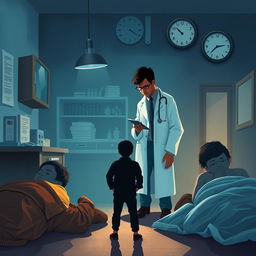 A conceptual illustration depicting the intricate relationship between forensic medicine and sleep deprivation