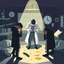 A conceptual illustration depicting the intricate relationship between forensic medicine and sleep deprivation