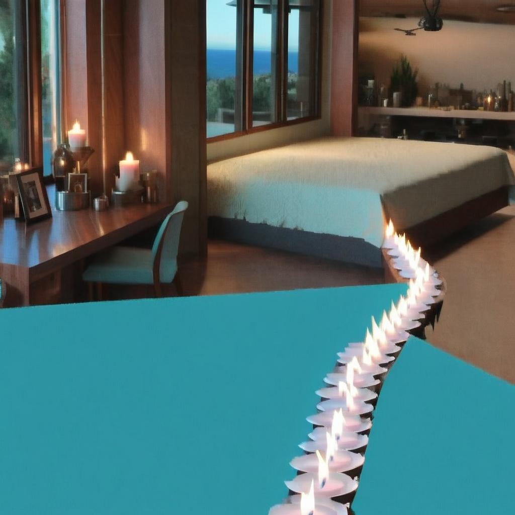 New room modern with candles