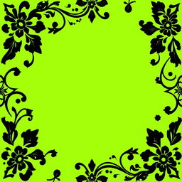 A beautiful batik motif design featuring intricate patterns in vivid black set against a vibrant green background
