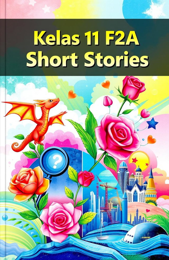 An artistic cover for a collection of short stories from 'Kelas 11 F2A'