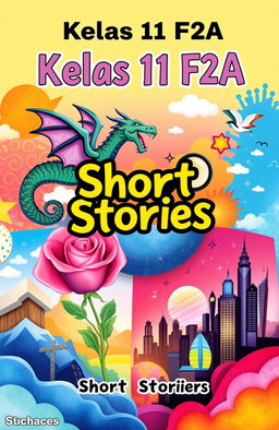 An artistic cover for a collection of short stories from 'Kelas 11 F2A'