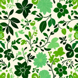 A beautiful batik pattern in varying shades of green, featuring traditional motifs that reflect the rich cultural heritage of batik