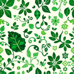 A beautiful batik pattern in varying shades of green, featuring traditional motifs that reflect the rich cultural heritage of batik