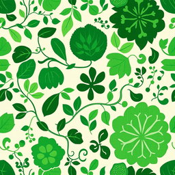 A beautiful batik pattern in varying shades of green, featuring traditional motifs that reflect the rich cultural heritage of batik