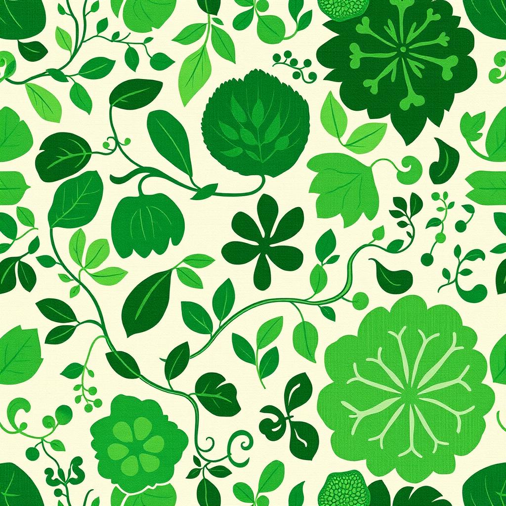 A beautiful batik pattern in varying shades of green, featuring traditional motifs that reflect the rich cultural heritage of batik