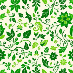 A captivating batik pattern in various shades of green, showcasing traditional motifs that represent the beauty of nature