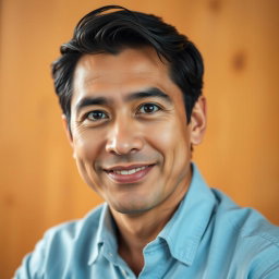 A detailed portrait of a man named Vidal Jaqehua, showcasing his distinct features