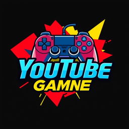 A striking logo design for a YouTube gaming channel, featuring a stylized game controller integrated into the design