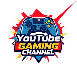 A striking logo design for a YouTube gaming channel, featuring a stylized game controller integrated into the design