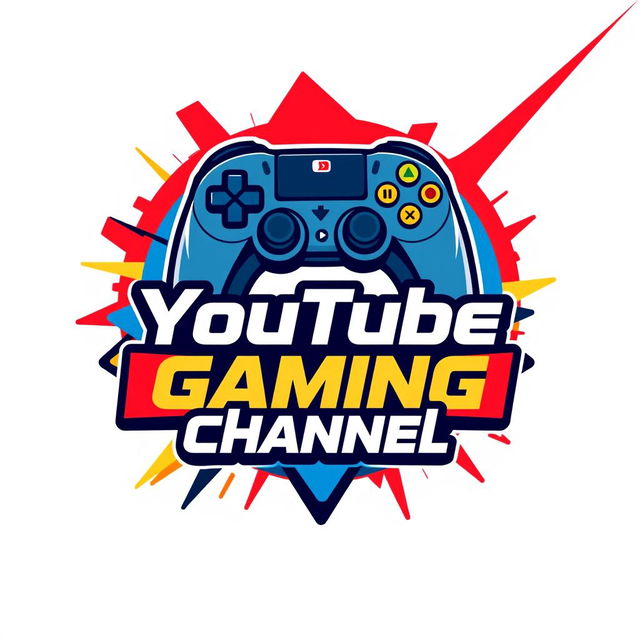 A striking logo design for a YouTube gaming channel, featuring a stylized game controller integrated into the design