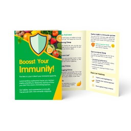 A folded flyer design focusing on the theme of protecting the immune system