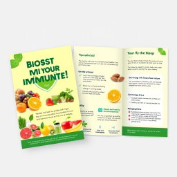 A folded flyer design focusing on the theme of protecting the immune system