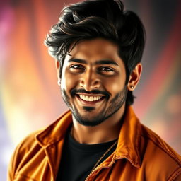A stunning portrait of Allu Arjun, showcasing his charismatic personality and captivating smile