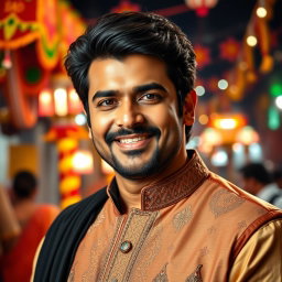 A stunning portrait of Ram Charan, the Indian film actor, showcasing his charismatic presence