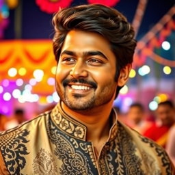A stunning portrait of Ram Charan, the Indian film actor, showcasing his charismatic presence