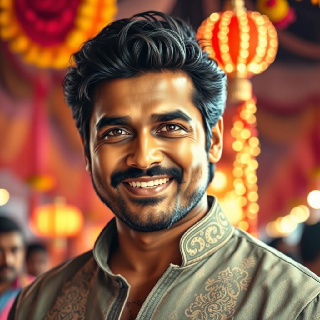 A stunning portrait of Ram Charan, the Indian film actor, showcasing his charismatic presence
