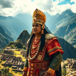 Manco Capac, the legendary first emperor of the Inca Empire, depicted in traditional attire that embodies his heritage