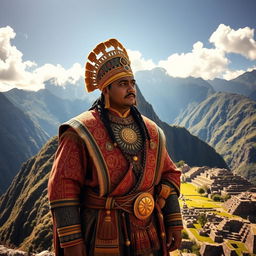 Manco Capac, the legendary first emperor of the Inca Empire, depicted in traditional attire that embodies his heritage