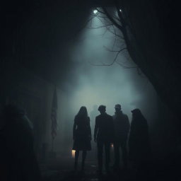 A scene set in slightly dark surroundings, featuring a mysterious vibe