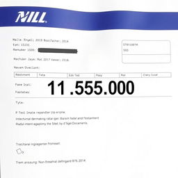 Edit the photo to change the amounts shown in the document to 'Rp