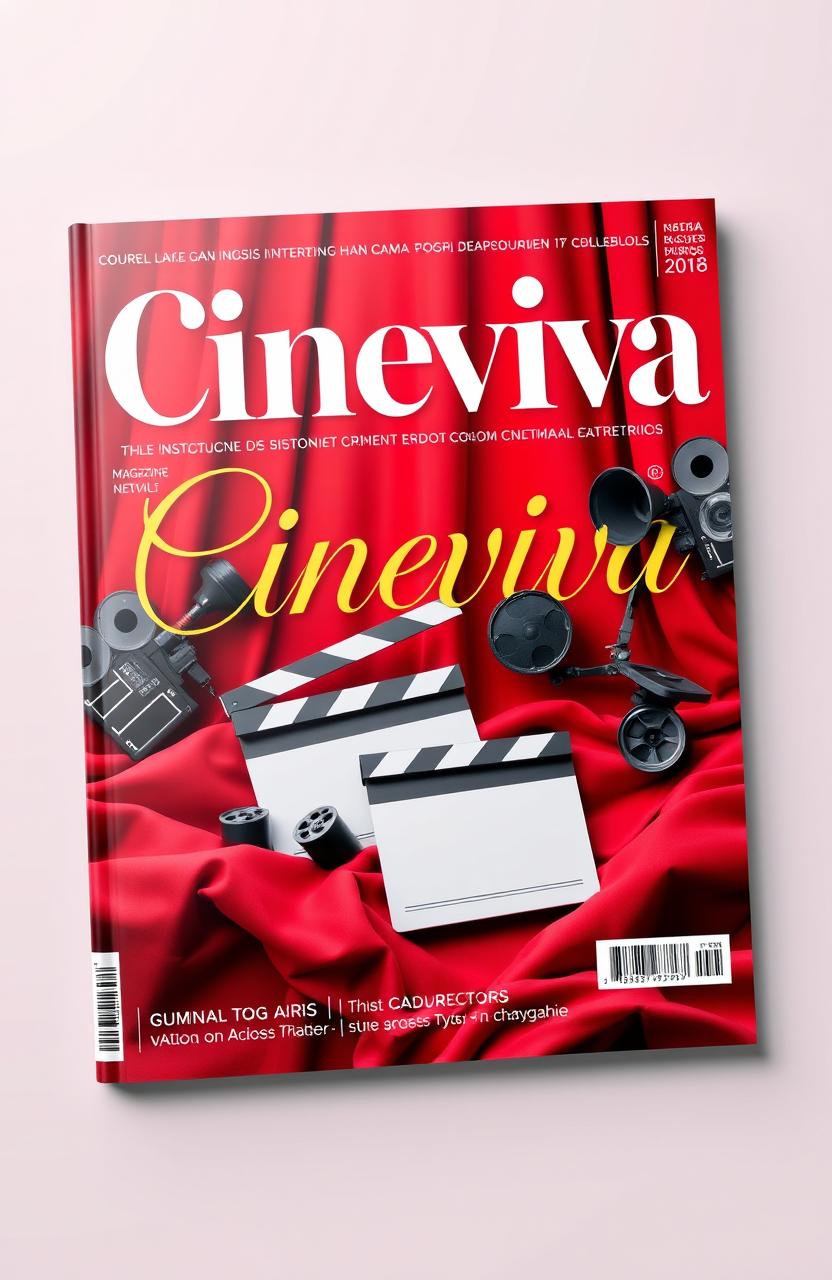 A 3D magazine cover for 'Cineviva', featuring the magazine title in large, elegant calligraphy