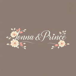 A beautifully designed wedding logo featuring the names 'Jonna & Prince'