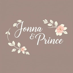 A beautifully designed wedding logo featuring the names 'Jonna & Prince'