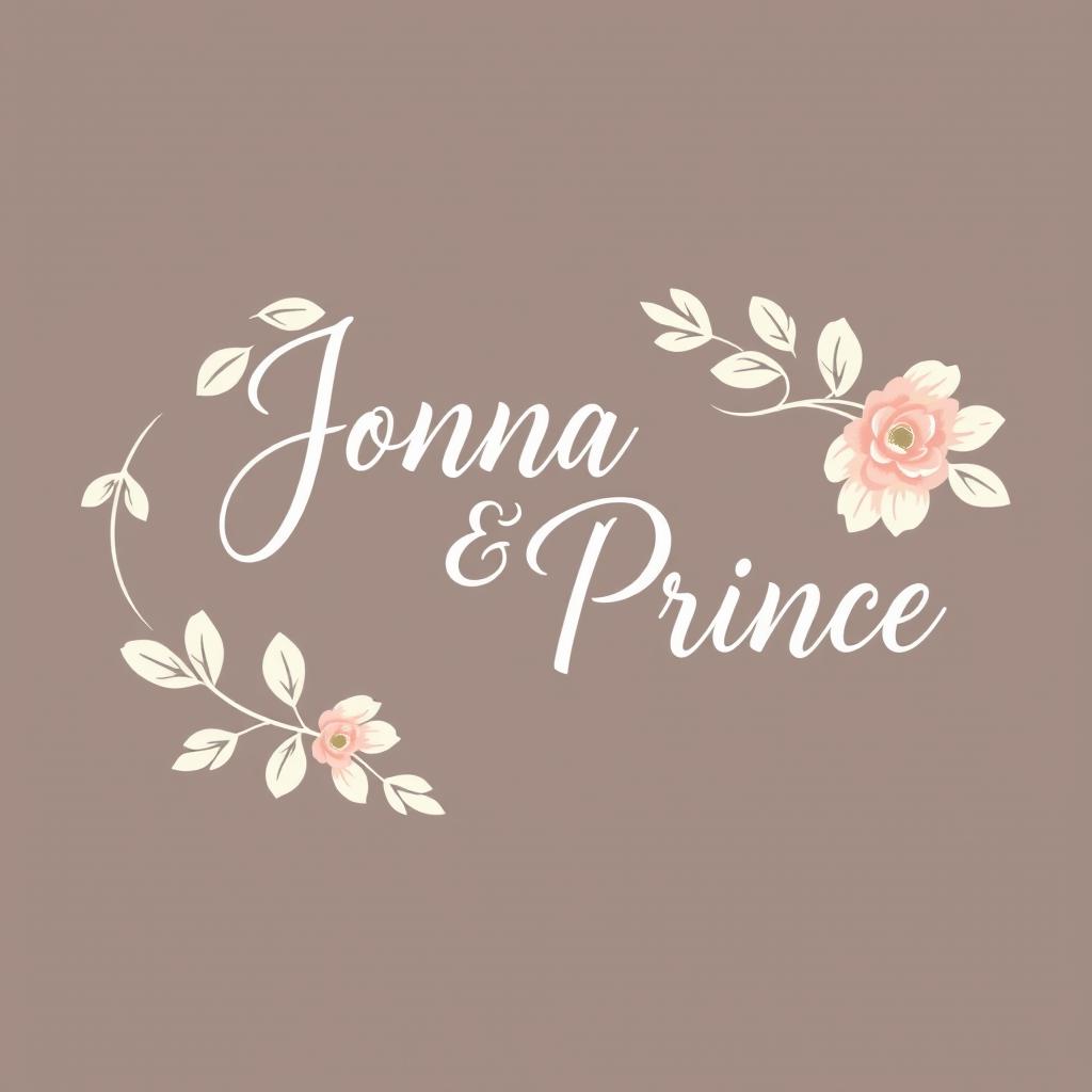 A beautifully designed wedding logo featuring the names 'Jonna & Prince'