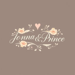 A beautifully designed wedding logo featuring the names 'Jonna & Prince'