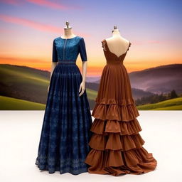 A beautiful evening gown inspired by the traditional costumes of Gilan and Qasemabad, featuring a modern twist