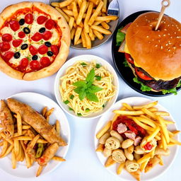 A beautifully arranged menu featuring a variety of delicious foods