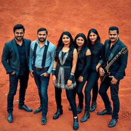 A six-member Indian metal band consisting of three men and three women, all around the age of 30