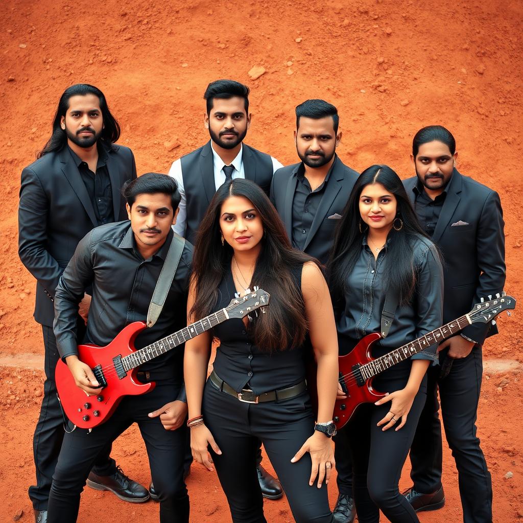A six-member Indian metal band consisting of three men and three women, all around the age of 30