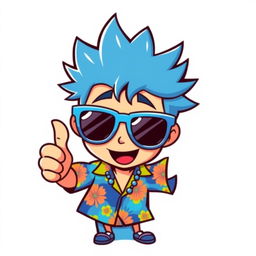 An isolated sticker design featuring only a cartoon character, with vibrant colors and playful details