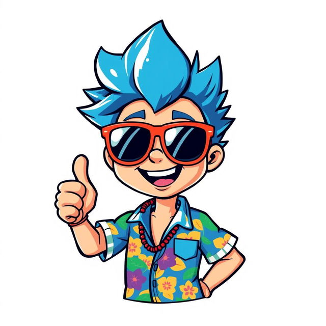 An isolated sticker design featuring only a cartoon character, with vibrant colors and playful details